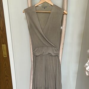 James Perse Tan Sheath Maxi Dress Sleeveless V-Neck